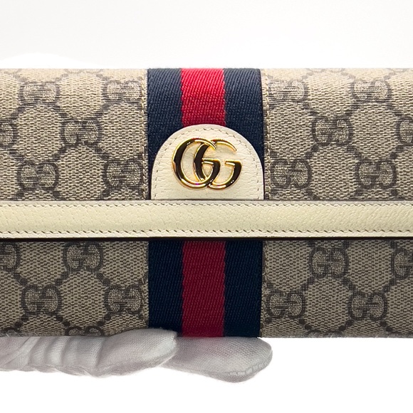 0237JPL Gucci Ophidia GG Continental Wallet Mystic White & GG Supreme Canvas - Picture 7 of 9